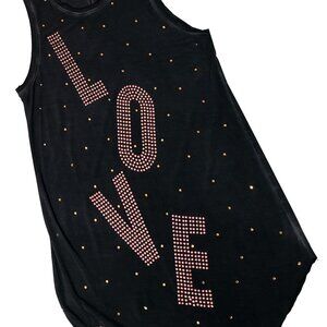 LOVE Women's Vintage Black Tunic Tank